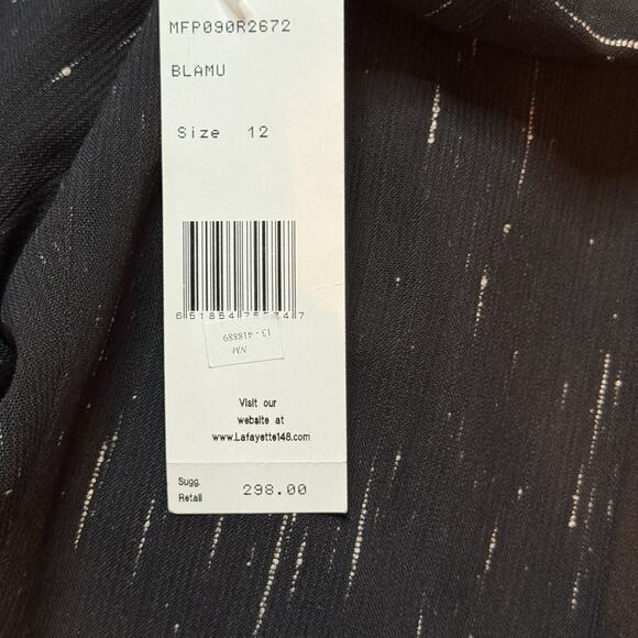 Lafayette 148 Wool and Silk Dress Pants High Rise Black Speckled New - Picture 6 of 11